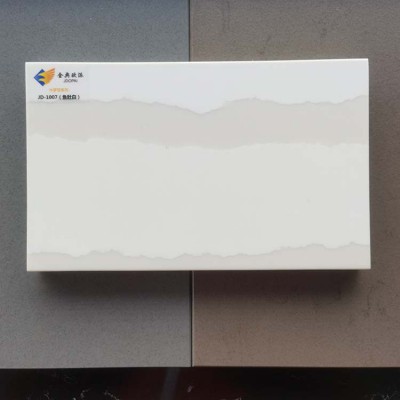 纯白石英石台面板鱼肚白石英石板材批发厨房浴室单色石英石